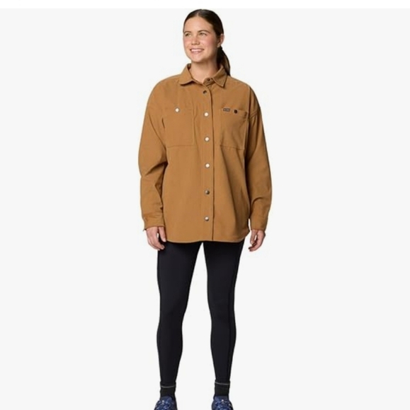 Columbia Women's Blue Point Creek Corduroy Shirt Jacket, Camel Brown, Small - Picture 2 of 11